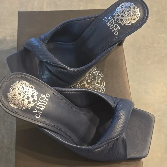 Vince Camuto Dark Blue Twist Heels - Picture 6 of 9
